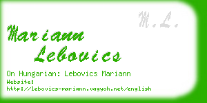 mariann lebovics business card